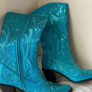 Sequin cowboy boots